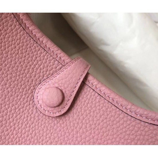 Hermes Evelyne III TPM Bag In Pink Clemence Leather