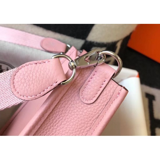 Hermes Evelyne III TPM Bag In Pink Clemence Leather