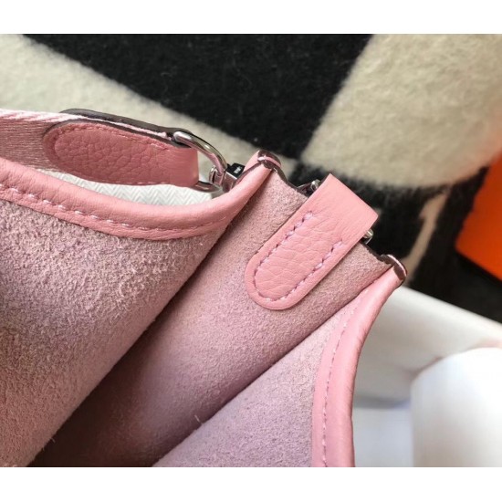 Hermes Evelyne III TPM Bag In Pink Clemence Leather