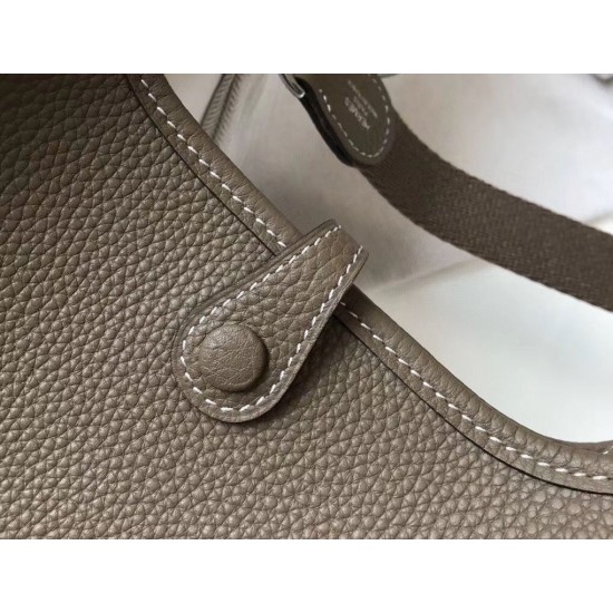 Hermes Evelyne III TPM Bag In Taupe Clemence Leather