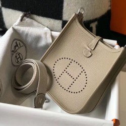 Hermes Evelyne III TPM Bag In Tourterelle Clemence Leather