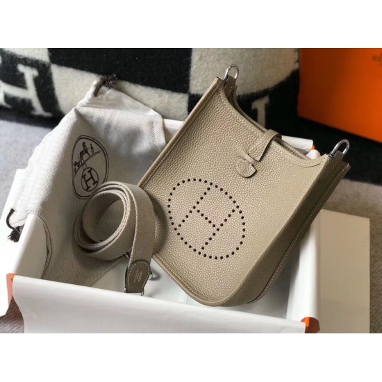 Hermes Evelyne III TPM Bag In Tourterelle Clemence Leather