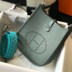 Hermes Evelyne III TPM Bag In Vert Amande Clemence Leather