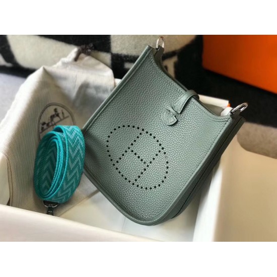 Hermes Evelyne III TPM Bag In Vert Amande Clemence Leather