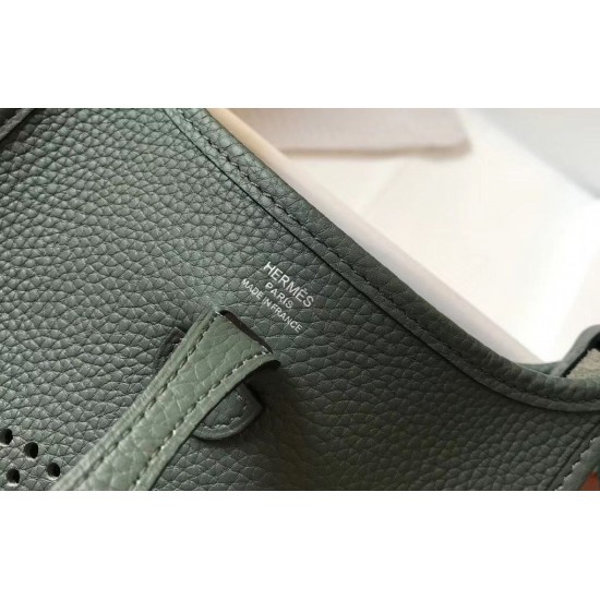 Hermes Evelyne III TPM Bag In Vert Amande Clemence Leather