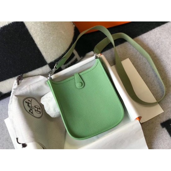 Hermes Evelyne III TPM Bag In Vert Criquet Clemence Leather