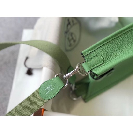 Hermes Evelyne III TPM Bag In Vert Criquet Clemence Leather