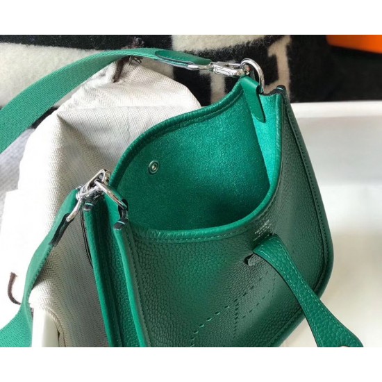 Hermes Evelyne III TPM Bag In Vert Vertigo Clemence Leather