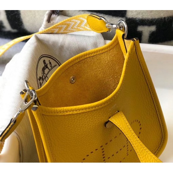 Hermes Evelyne III TPM Bag In Yellow Clemence Leather