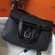 Hermes Halzan Bag In Black Clemence Leather