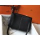 Hermes Halzan Bag In Black Clemence Leather