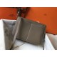 Hermes Halzan Bag In Grey Clemence Leather