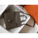 Hermes Halzan Bag In Grey Clemence Leather