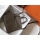 Hermes Halzan Bag In Grey Clemence Leather