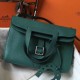 Hermes Halzan Bag In Malachite Clemence Leather