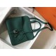 Hermes Halzan Bag In Malachite Clemence Leather