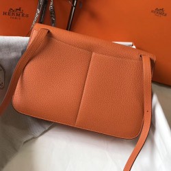 Hermes Halzan Bag In Orange Clemence Leather