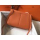 Hermes Halzan Bag In Orange Clemence Leather