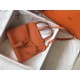 Hermes Halzan Bag In Orange Clemence Leather