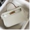 Hermes Kelly Mini II Bag In Beton Embossed Crocodile Leather