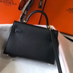 Hermes Kelly Mini II Bag In Black Epsom Leather