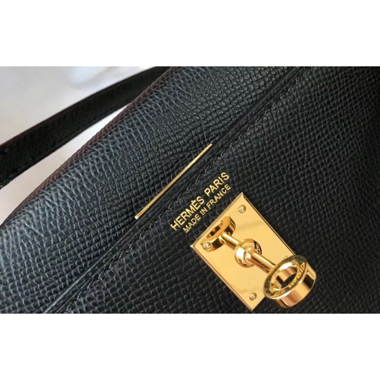 Hermes Kelly Mini II Bag In Black Epsom Leather