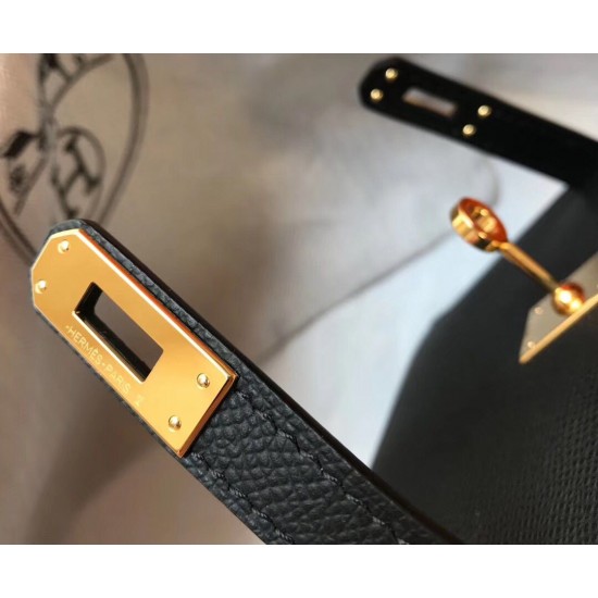 Hermes Kelly Mini II Bag In Black Epsom Leather