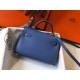 Hermes Kelly Mini II Bag In Blue Agate Epsom Leather