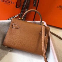 Hermes Kelly Mini II Bag In Gold Epsom Leather