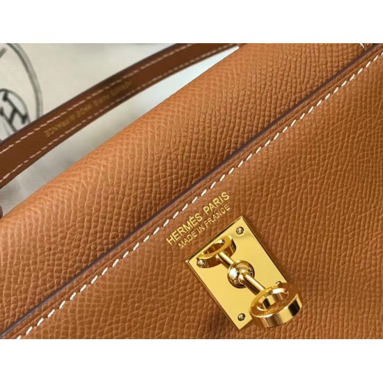 Hermes Kelly Mini II Bag In Gold Epsom Leather