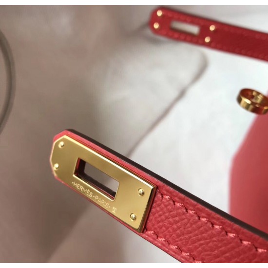 Hermes Kelly Mini II Bag In Rouge Vif Epsom Leather