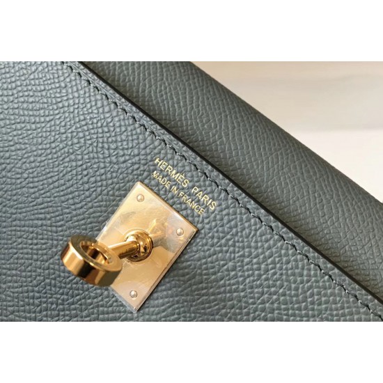 Hermes Kelly Mini II Bag In Vert Amande Epsom Leather