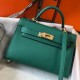 Hermes Kelly Mini II Bag In Vert Vertigo Epsom Leather