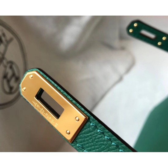 Hermes Kelly Mini II Bag In Vert Vertigo Epsom Leather