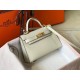 Hermes Kelly Mini II Bag In White Epsom Leather