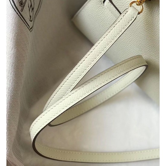 Hermes Kelly Mini II Bag In White Epsom Leather