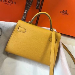 Hermes Kelly Mini II Bag In Yellow Epsom Leather