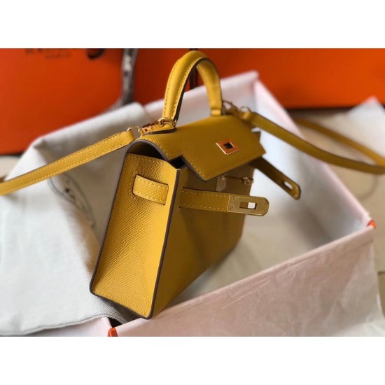 Hermes Kelly Mini II Bag In Yellow Epsom Leather