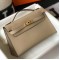 Hermes Kelly Pochette Bag In Gris Tourterelle Epsom Leather