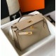 Hermes Kelly Pochette Bag In Gris Tourterelle Epsom Leather