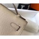 Hermes Kelly Pochette Bag In Gris Tourterelle Epsom Leather