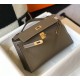 Hermes Kelly Pochette Bag In Taupe Grey Epsom Leather