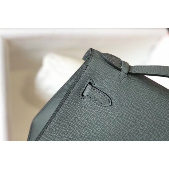 Hermes Kelly Pochette Bag In Vert Amande Epsom Leather