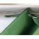 Hermes Kelly Pochette Bag In Vert Criquet Epsom Leather