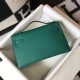 Hermes Kelly Pochette Bag In Vert Veronese Epsom Leather