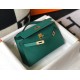 Hermes Kelly Pochette Bag In Vert Veronese Epsom Leather