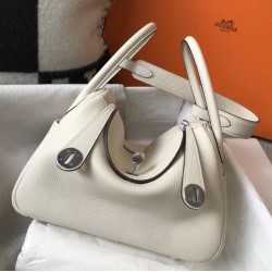 Hermes Lindy 26cm Bag In Beton Clemence Leather