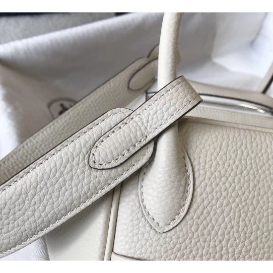 Hermes Lindy 26cm Bag In Beton Clemence Leather