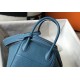 Hermes Lindy 26cm Bag In Blue Jean Clemence