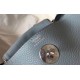 Hermes Lindy 26cm Bag In Blue Lin Clemence Leather